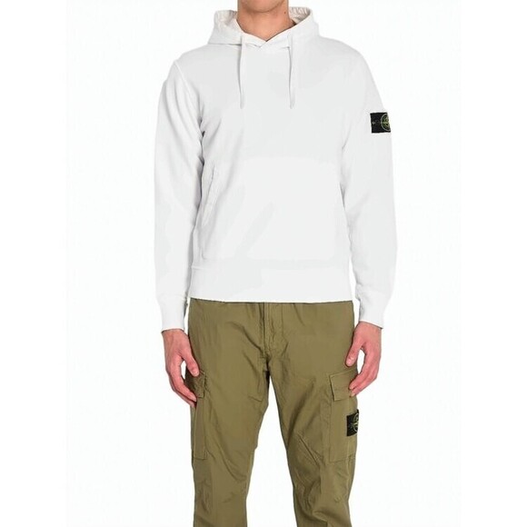 Stone Island Other - Stone Island White Cotton Hoodie With Signature Patch - NWT